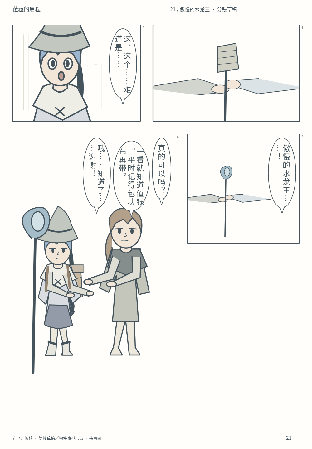 第21页 · 傲慢的水龙王 · 分镜草稿 · 待审阅