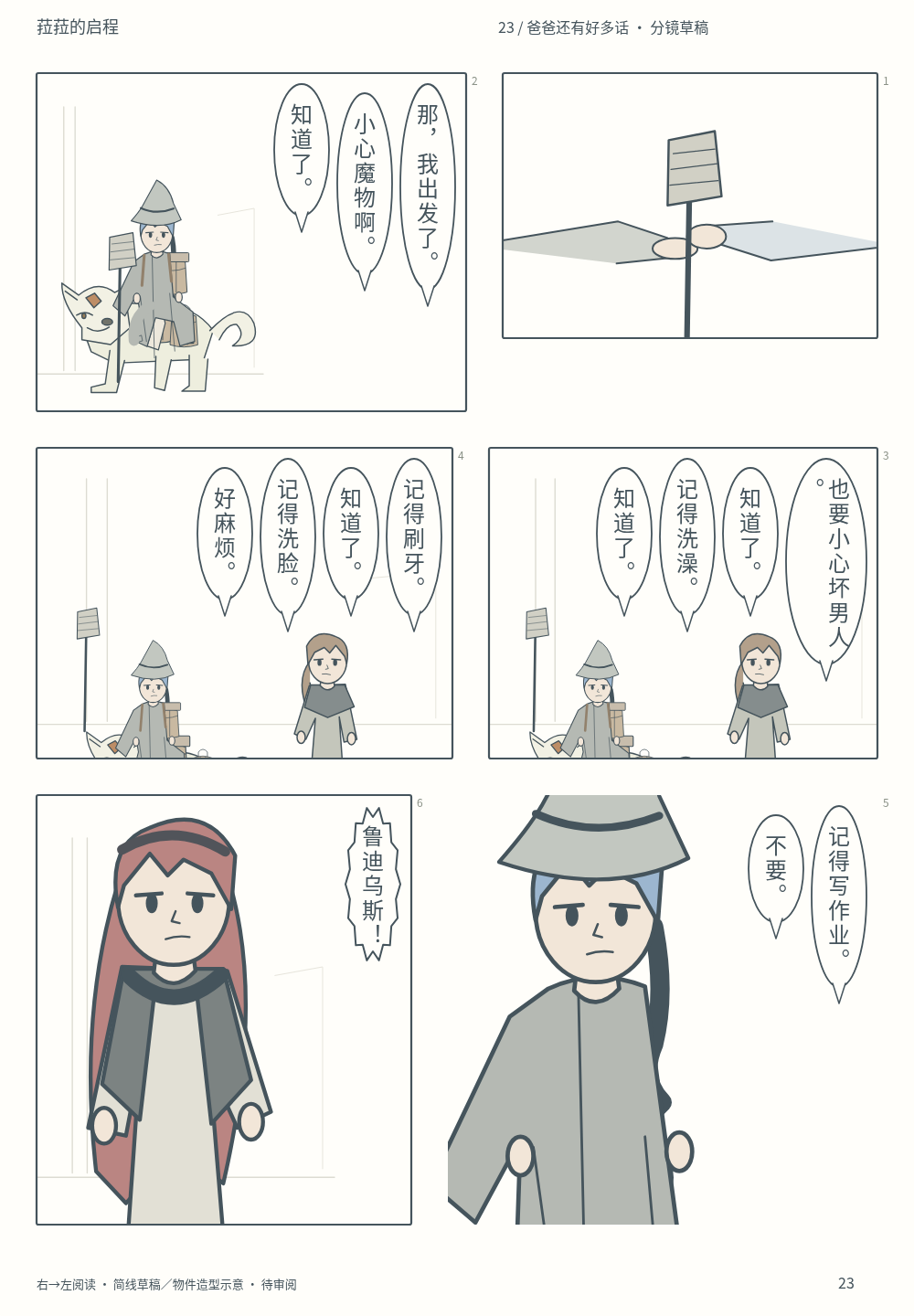 第23页 · 爸爸还有好多话 · 分镜草稿 · 待审阅