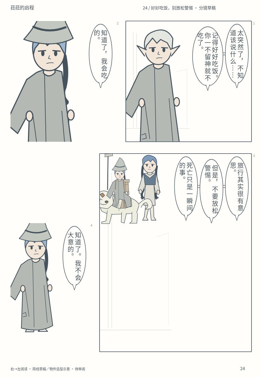 第24页 · 好好吃饭，别放松警惕 · 分镜草稿 · 待审阅